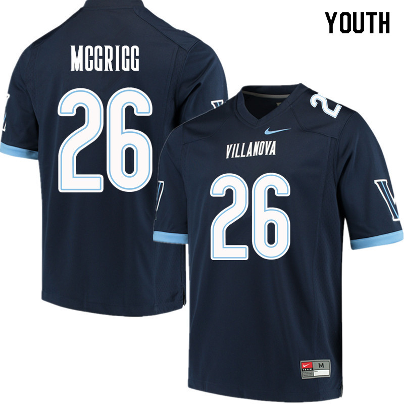 Youth #26 Josh McGrigg Villanova Wildcats College Football Jerseys Sale-Navy